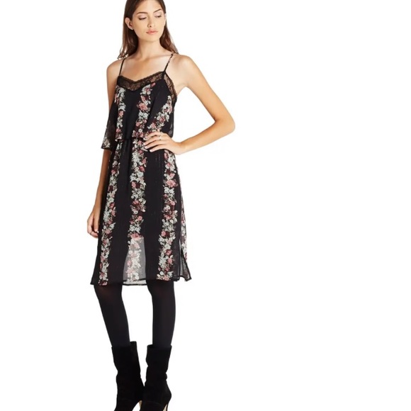 BCBG medium Floral Chiffon Popover Slipdress - Picture 1 of 8